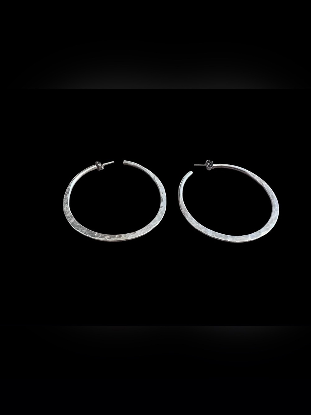 Large Hammered Hoop Earrings Sterling Silver 925 – Statement Hoops